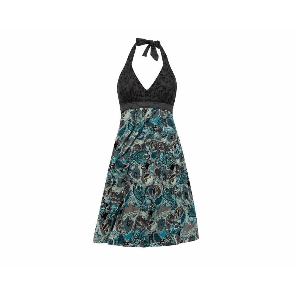 Athleta Pack Everywhere Teal Paisley Print Halter Dress Size 10 Golf swim cover